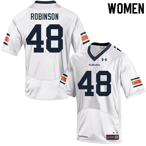 Women #48 Marquis Robinson Auburn Tigers College Football Jerseys Sale-White - Click Image to Close